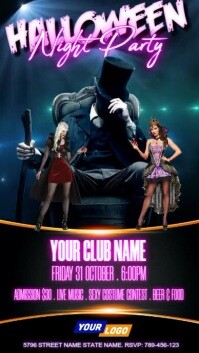 Zwart Halloween Nightclub Party Film TikTok Template