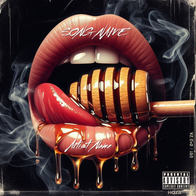 Sexy honey lips album cover template