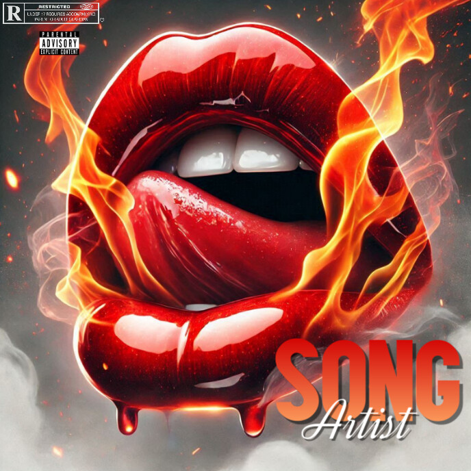 Sexy hot lips mixtape cover Pochette d'album template