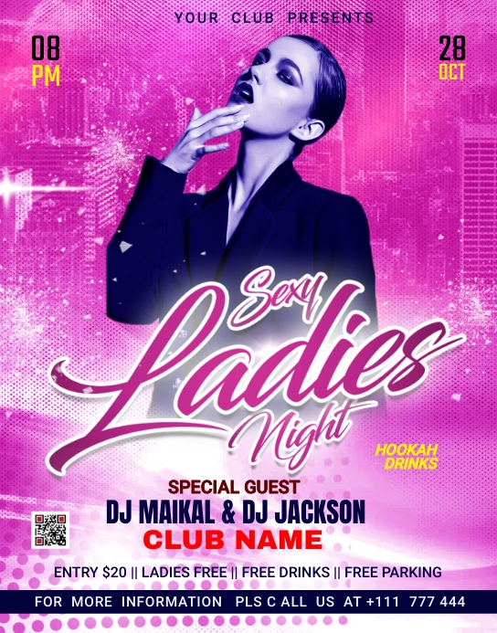 sexy ladies night club party ad design Poster/pannello template
