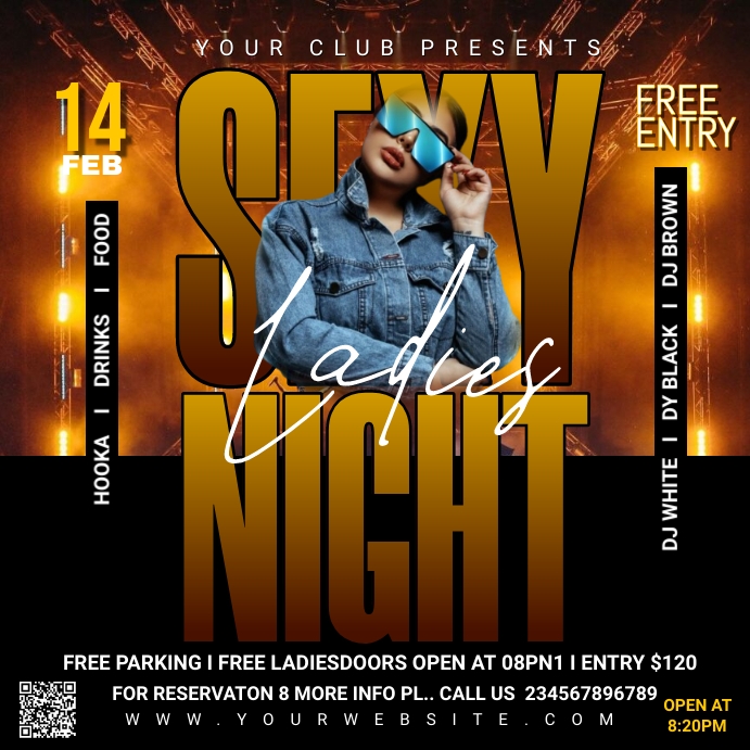 sexy ladies party flyer Message Instagram template