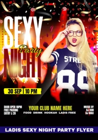 sexy  night club party  ad design A1 template