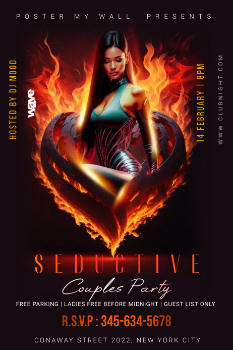 Sexy Night Club Party Poster Template Plakkaat