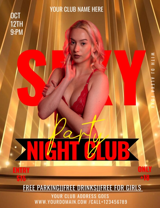 Sexy Night Party Folheto (US Letter) template