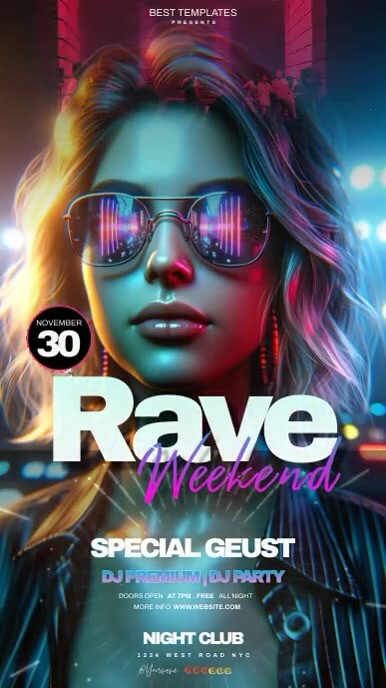 sexy rave club party design template | PosterMyWall
