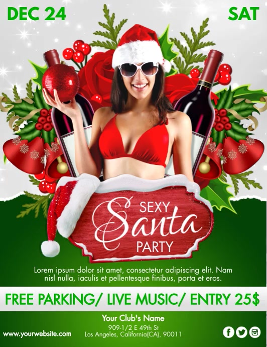 Sexy Santa, Party Flyer (US Letter) template