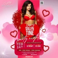 sexy valentine's day party night ad Square (1:1) template