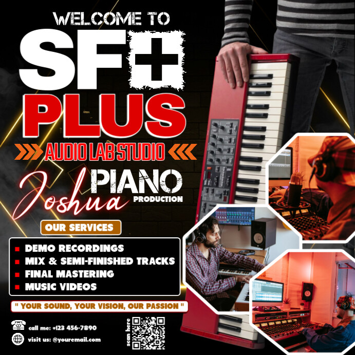SF Plus Audio Lab Studio Instagram-opslag template