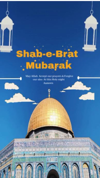 Blå Shab-e-Barat Celebration Facebook Story Template