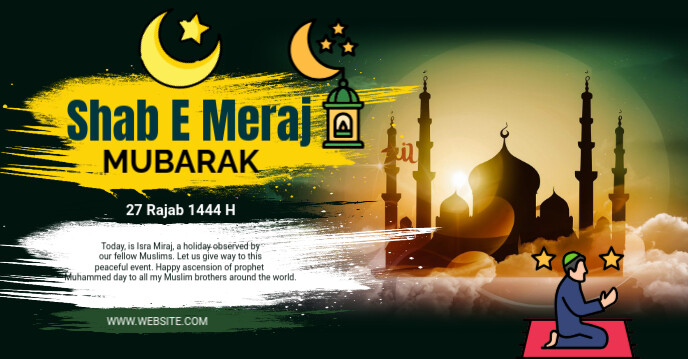Shab E Meraj Facebook Group Cover template