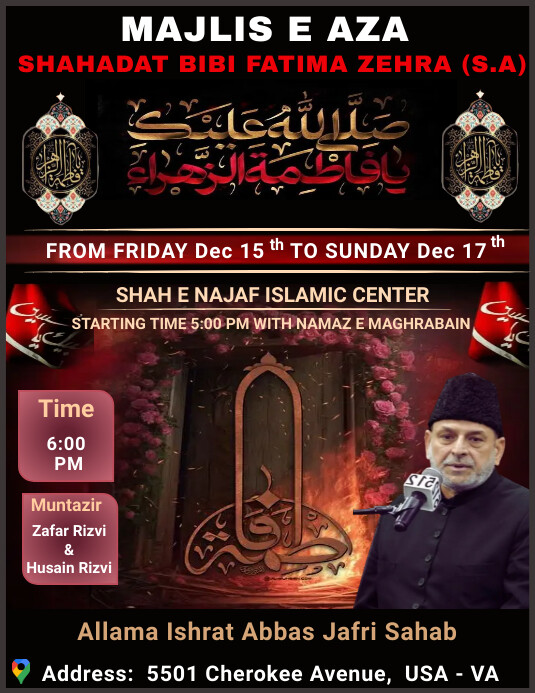 Shahadat Bibi Fatima Zehra (S.A) Flyer (US Letter) template