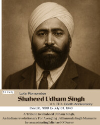 Shaheed Udham Singh Instagram Portrait template