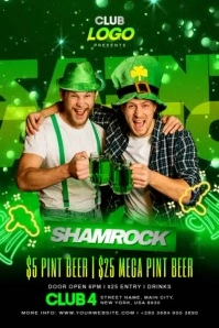 Shamrock Party Ads Poster template