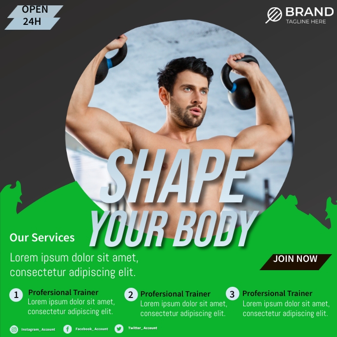 Shape Your Body Flyer Instagram Post template