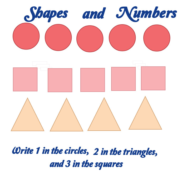 Numbers Shape Printable Shapes and number lessons Template | PosterMyWall
