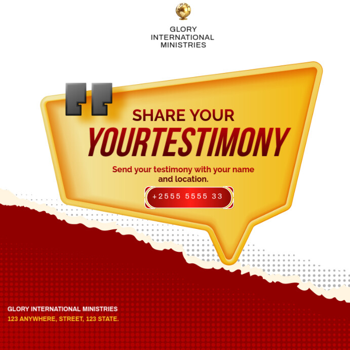 SHARE YOUR TESTIMONY Instagram Post template