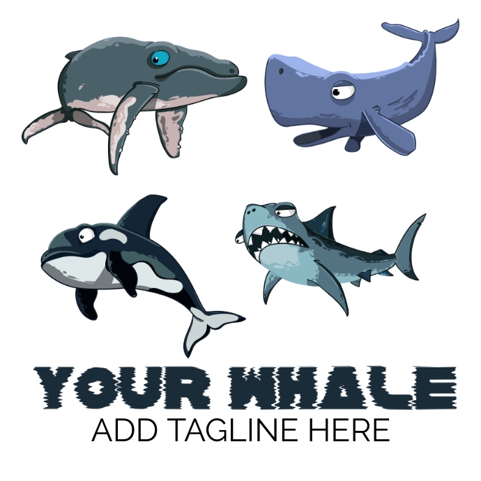 Shark Logo design, instagram poster, flyer, template