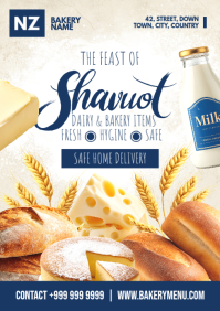 Shavuot Dairy & Bakery Service Template A4