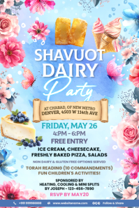 Shavuot Dairy Party Poster Template Affiche