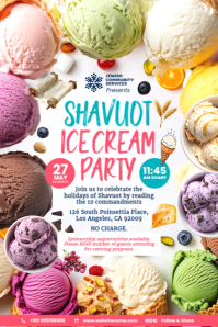 Shavuot Ice Cream Party Template Poster