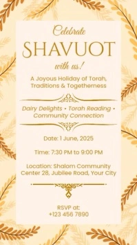 Shavuot Invitation Instagram Story Template