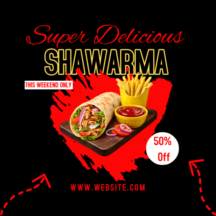 Shawarma - black and Red Presentation (1080px × 1080px) Template ...