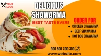 Shawarma food menu restaurant online post Message Twitter template