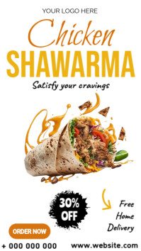 White Shawarma Promotion Digitalt display Template