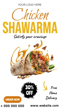 Shawarma Menu Flyer Digital Display (9:16) template