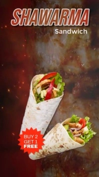 shawarmah chicken/beef offer Digital Display (9:16) template
