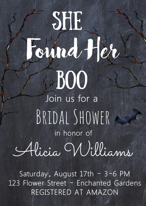 She Found Her Boo Bridal Shower Invitation Template | PosterMyWall