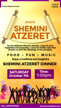 Shemini Atzeret Dinner Instagram Story template