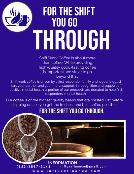 Shift Work Coffee flyer coffee party , Firs Template PosterMyWall