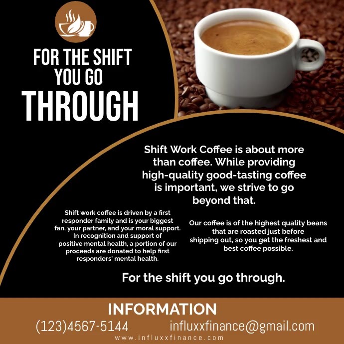 Shift Work Coffee flyer coffee party   , Firs Wpis na Instagrama template