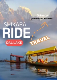 Shikara ride dal lake graphics A1 template