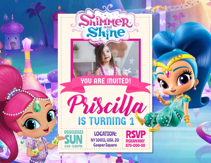 Shimmer and Shine Template | PosterMyWall