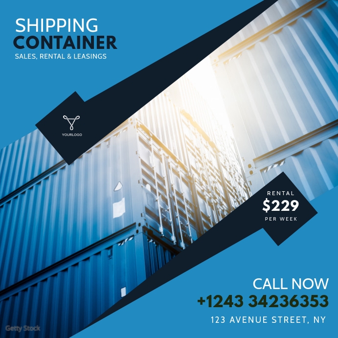 Shipping Container rental instagram design Template | PosterMyWall