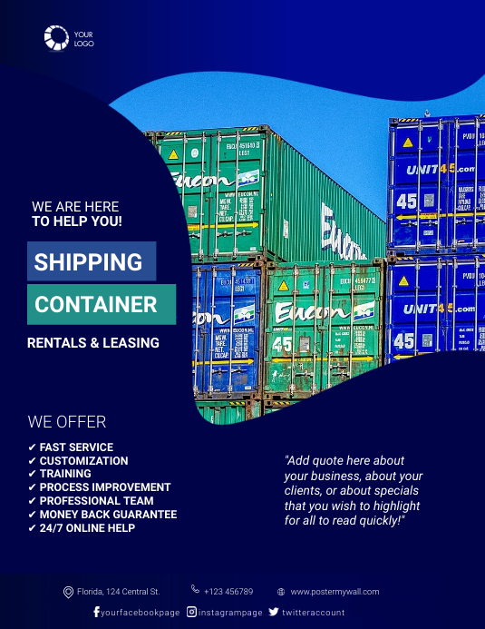 Shipping Container Sale Flyer Template Volante (Carta US)