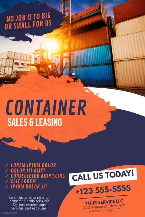 Shipping Container Sale Flyer Template Affiche