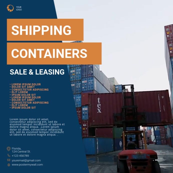 Shipping Container Sale video ad Template | PosterMyWall