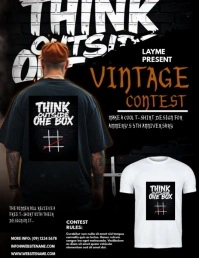 Shirt Vintage Contest Grudge Design Flyer (US Letter) template