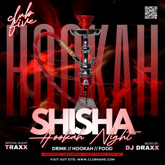 Shisha Smoke Ads Publicação no Instagram template