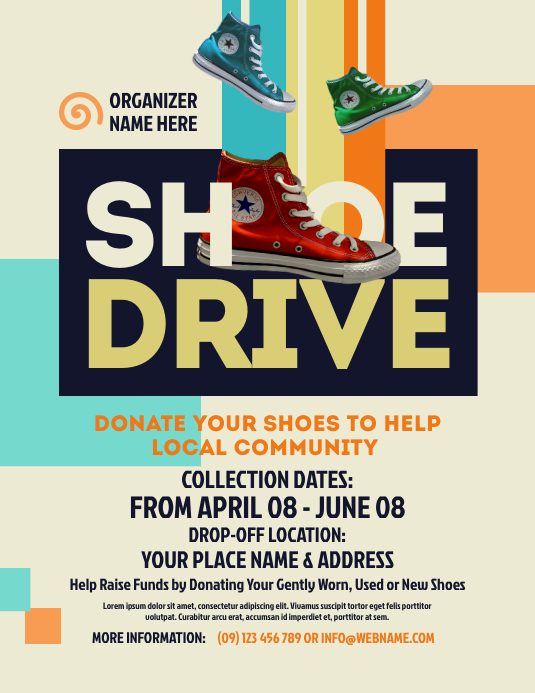 Shoe Drive Flyer Рекламная листовка (US Letter) template