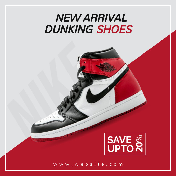 Shoe poster design Publicação no Instagram template