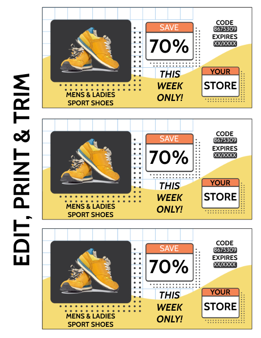 SHOE SALE COUPON Folheto (US Letter) template