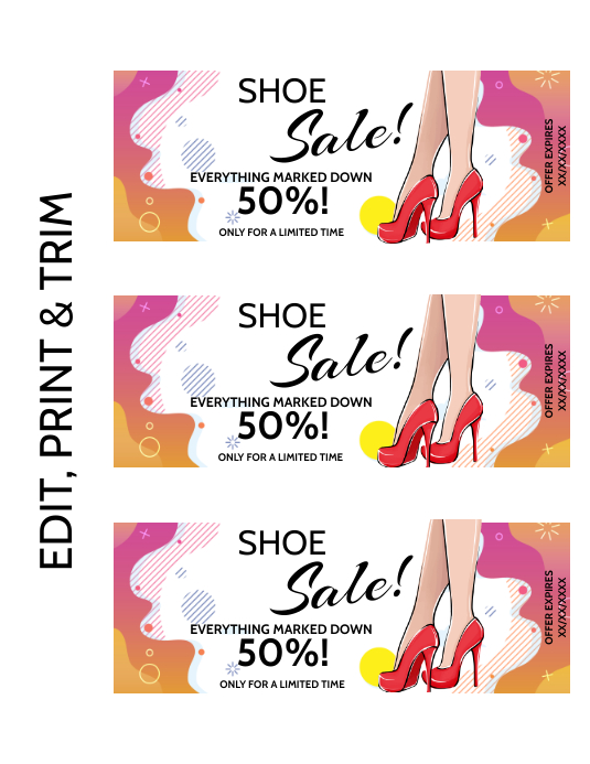 SHOE SALE COUPON Flyer (US-Letter) template