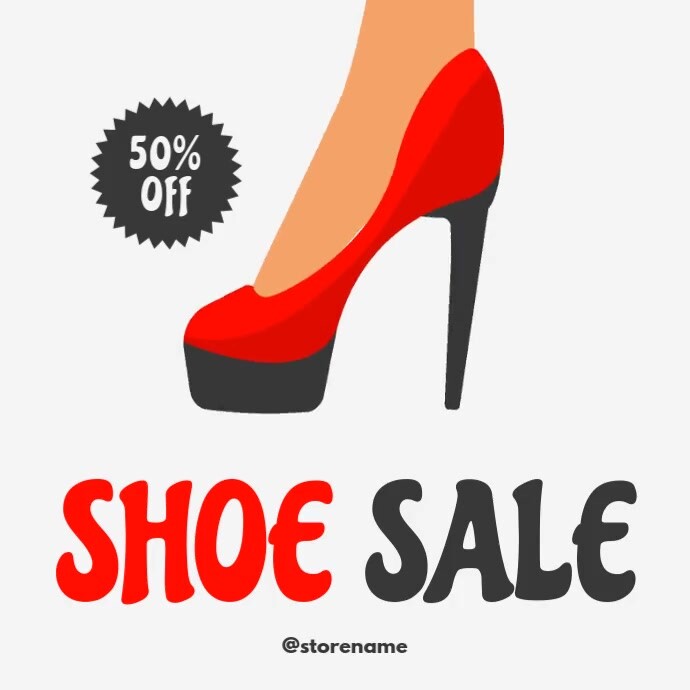 Shoe Sale - Square Video Ad Isikwele (1:1) template