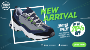 Shoe Sneakers Promotion Facebook Cover Digital Display (16:9) template