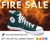 Shoe Store Fire Sale Digital Promo Template Large Rectangle