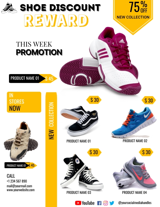 Shoe Flyer Example SHOES DISCOUNT FLYER TEMPLATE | PosterMyWall